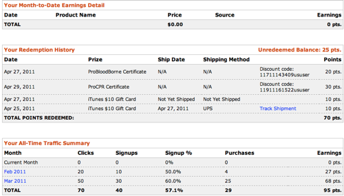 Affiliate program reporting tools
